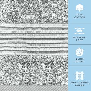 DB <b>Luxury</b> Hotel Collection 6 Pack Soft <b>Hand</b> <b>Towels</b> 16x27 in Plush Absorbent Cotton Dolphin Grey Sports Pattern for Travel - Product Image 3