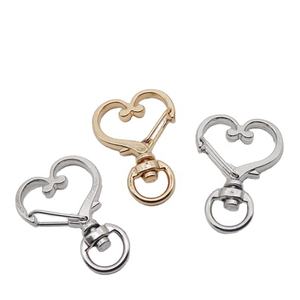 Porte-clés en alliage de Zinc en forme de cœur, 24mm x 34mm - Product Image 1