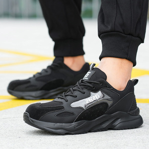 Wholesale Men Work Shoes Anti-Smashing Safety Sport Work <b>Sneaker</b> ,Soft EVA Outsole Shock-absorbing Safety Shoes <b>Black</b> - Product Image 6