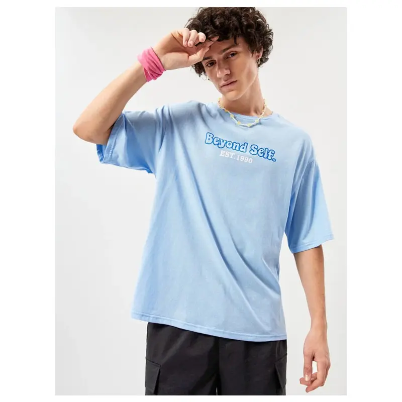 Hot Sale BAPE New Arrival Plus Size T-shirt Spring And Summer Yellow Blue Beach Gradient T-shirt For Men Fashion Street T-shirts