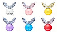 Kit de Blanqueamiento Dental Inalámbrico Recargable para Uso Doméstico Seguro RIJIE SMILE, 32 Luces LED Azules y Rojas, Gel Sin Peróxido, 4 Geles Portátiles