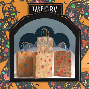 Bolsa de Papel Kraft Biodegradable Personalizable, Serie Navideña, Impresión de Logotipo, Bolsa de Regalo Artística con Cinta Promocional - Product Image 2