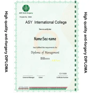 Certificate of diploma to prove the score real in University to get Master Diploma with Holographic Security Thread