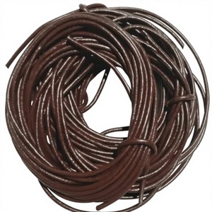 Brown Color Plain Thick Genuine <b>Leather</b> Cord Multipurpose Use Custom Jewelry Keychain Products Making Useful - Product Image 1