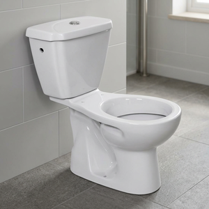 Inodoro de cerámica económico de dos piezas con descarga directa y asiento de cierre suave, artículos sanitarios para baño - Product Image 4
