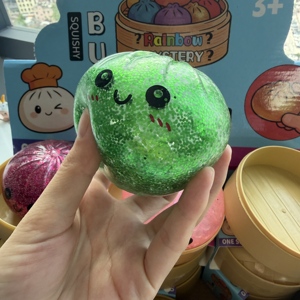 8.5CM Cartoon Expression Glitter <b>Beads</b> Big Steamed Bun Squishy Blind Box Dumpling Squeeze Toy Simulation Xiaolongbao Toy - Product Image 4
