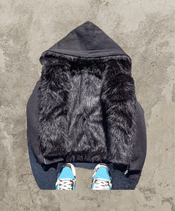 Sudaderas con cremallera personalizadas 500 GSM para hombre Boxy Zip Up Reversible Heavy Weight Oversized Cotton Fleece Fur Zipper Hoodie para hombres - Product Image 2