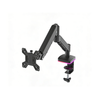 Support d'écran de bureau fin 32 pouces avec base lumineuse RGB, hub USB, port Type-C, plaque VESA réglable, bras pivotant rotatif – Idéal pour le bureau