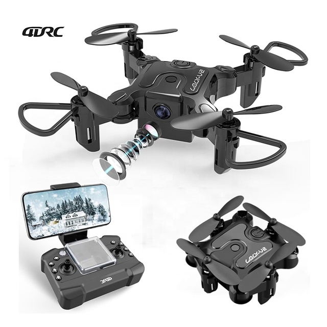 4DRC V2 Folding RC Plane with WiFi Camera Fixed Altitude Hover Mini Airplane Stunt Flip Indoor Flying Toys Remote Control Drone