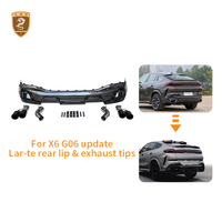 Pour BMW X6 G06 : Kit carrosserie extérieur en fibre de carbone avec embouts d'échappement et silencieux pour pare-chocs arrière