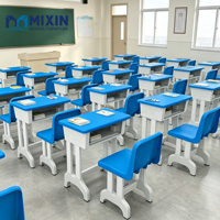 Chaise de bureau scolaire durable en plastique PP coloré pour étudiants, mobilier de classe individuel, ensemble de fournitures scolaires pour enfants, vente en gros