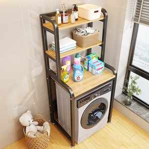 Étagère de rangement pour salle de bain pour bébé à 3 niveaux, comptoir <span class=keywords><strong>en</strong></span> métal et <span class=keywords><strong>en</strong></span> <span class=keywords><strong>bois</strong></span>, organisateur de jouets, support pour machine à laver, étagère de rangement pour toilettes - Product Image 3