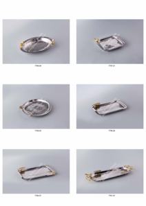 Plateau décoratif carré en acier inoxydable biodégradable vintage écologique pour la restauration hôtelière, la pâtisserie et les cantines - Product Image 3