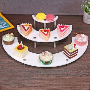 Wholesale Acrylic Display Stand Perfume Organizer Stand 3 <b>Tier</b> Clear Half Moon Cupcake Dessert Stand for Display or Collections - Product Image 4
