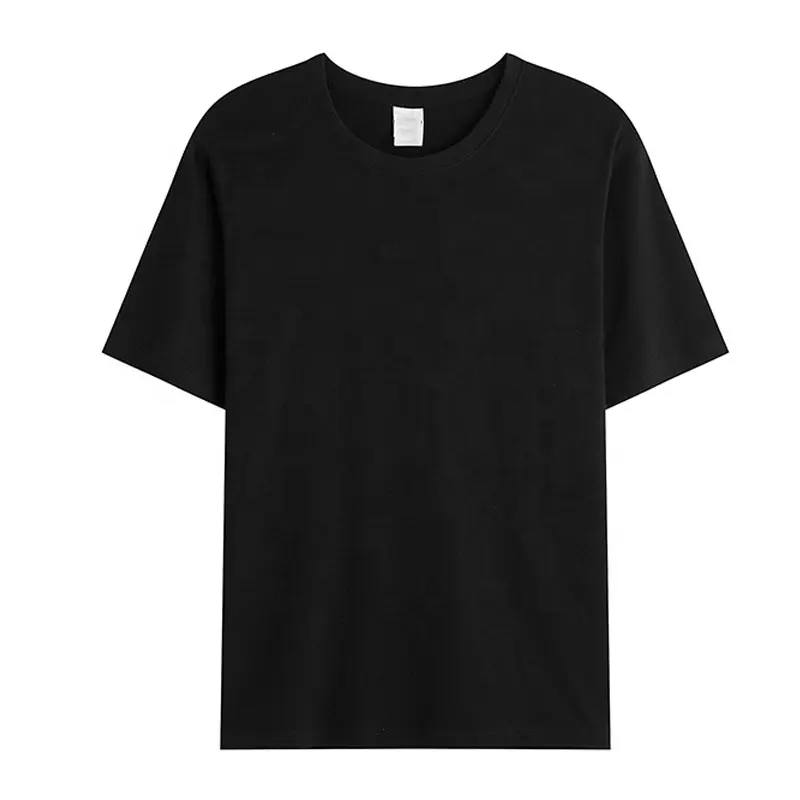 High Quality Unbranded Blank Thick Heavy Weight 250GSM 100% Cotton Tops Tee Custom Logo Embroidered Black T Shirt Men