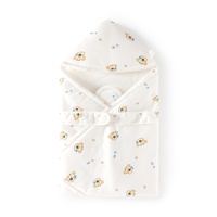 Couverture d'emmaillotage pour nouveau-né en pur coton, garnissage fin en fibres de polyester, motif animalier et floral, essentiels pour la crèche des bébés