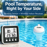 Thermomètre numérique sans fil pour piscine et spa, affichage numérique, flottant, étanche IPX68, pour baignoire et piscine