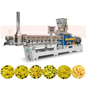 400-500 kg/h Puff Corn Snack Production Line Corn Chips Process Line Machine Core Filling Snack Extruder Double Screw Extruder