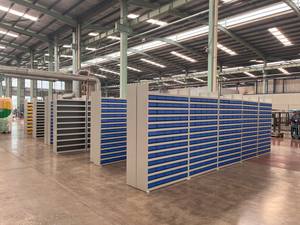 صناديق تخزين من البولي بروبلين قابلة للتكديس صواني تنظيم فواصل صندوق بلاستيكي صناعي قوي بمعايير الاتحاد الأوروبي متعدد الوظائف مستطيل أزرق - Product Image 5