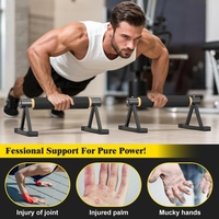 Barres de pompes réglables en hauteur pour entraînement de yoga et gym à domicile, base métallique antidérapante, poignées en bois naturel, capacité 600 LBS