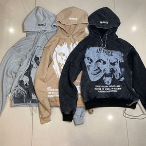 Personnalisé Divers Vintage Street Style Chaîne Capuche Pull Imprimé Washed Hoodie - Product Image 2