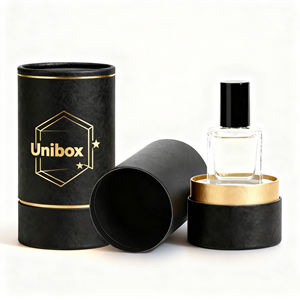 Mini güzellik ambalaj için kabartma ile çevre dostu geri dönüşümlü silindirik kağıt tüp parfüm kutuları - Product Image 2