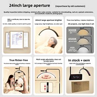 Lampe de beauté demi-lune en titane de 24 pouces pour manucure, tatouage, extensions de cils ; Lampe sur pied en U LED pour le soin des yeux