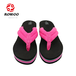 Tongs bon marché pour femmes personnalisées en usine sandales à talons hauts colorées à semelles compensées pour femmes Eva Beach - Product Image 2