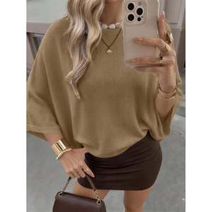 Suéter Oversize con Cuello Barco y Mangas Murciélago Blanco XXS para Mujer - Product Image 3