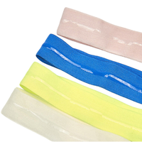 Bande élastique tissée en polyamide antidérapante noire et blanche de 2 cm et 1,4 mm d'épaisseur pour vêtements, chapeaux, protection solaire, manches et jambes