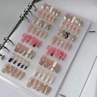 Nouvel album portable pour rangement d'ongles, livre de présentation de styles de nail art, cadre photo transparent givré