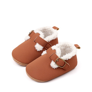 Zapatos de Invierno para Niños al por Mayor, Botas Cálidas para Bebés, Primeros Pasos, Suela Blanda, Botas para Recién Nacidos, con Hebilla, Forro Sherpa, para Niños Pequeños - Product Image 3