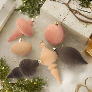 Nouvelles Boules de Noël en Flocage Personnalisées de Luxe, 6 pièces, Couleur Mocha Mousse, Imperméables, Décorations de Noël Respectueuses de l'Environnement - Product Image 3