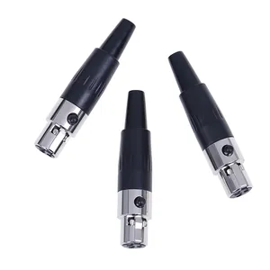 Adaptador de microfone de áudio 3 pinos, mini conector de microfone e áudio ta3f xlr