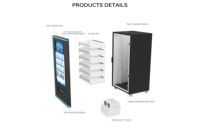 Distributeur automatique personnalisable pour en-cas et boissons avec écran tactile et affichage LED