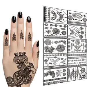 Atacado black henna amazon-Tatuagem temporária de henna, tatuagem temporária adesiva à prova d'água amazon