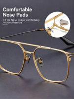 Montures de lunettes optiques carrées classiques rétro unisexes en titane pur à 100% Lunettes de vue pour hommes et femmes Cadre de lunettes