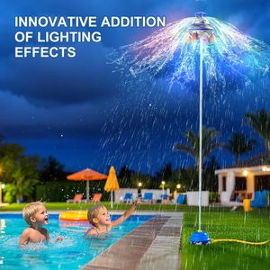 Arroseur d'eau UFO pour enfants jouets fusée d'eau d'été en plein air avec lumière jusqu'à <span class=keywords><strong>Liftoff</strong></span> 9-16ft & Spin Water Toy cadeau d'anniversaire - Product Image 2