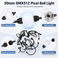 Cadena de Luces LED de Bolas de Píxeles 3D RGB Programables GS8206 de 50 mm, Resistentes al Agua, con Certificación UL, DC24V, para Instalación en Eventos y Parques Temáticos
