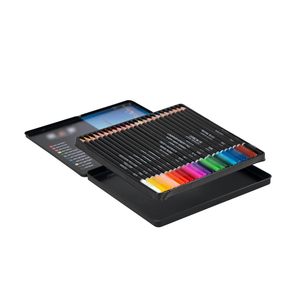 Juego de Lápices de Colores Solubles en Agua NOVISON Personalizados de 24/36/48/72 Unidades en Caja de Lata para Dibujar y Pintar, Colores Vibrantes, Núcleo Suave - Product Image 1