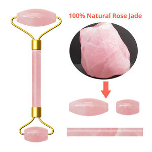 Set de Masaje Facial de Piedra al por Mayor: Rodillo de Jade y Gua Sha de Cuarzo Verde y Rosa - Product Image 4