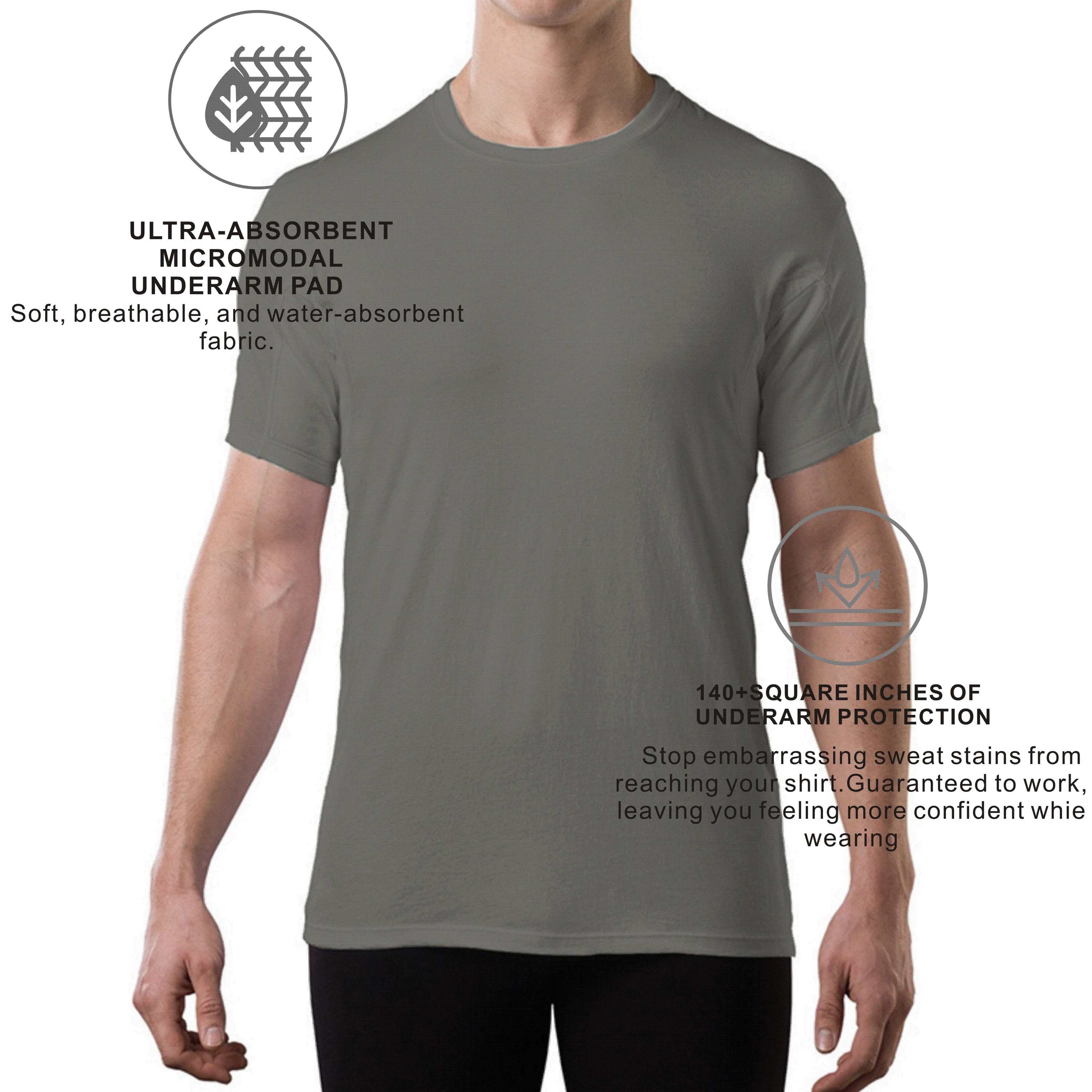 Col rond homme gris