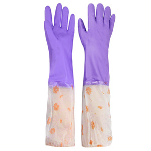 Guantes Impermeables Borg 108-4 con Forro Polar, Material de PVC, para Lavar Platos y Limpieza del Hogar, Talla M - Product Image 1