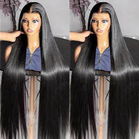 Wig Rambut Asli HD Lace Frontal 13x6 HD Bone Straight 30 Inch 200 Density Pre Plucked Wig Tanpa Lem Siap Pakai