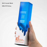 Trophée personnalisé en cristal et métal pour tournoi de basketball et de football, récompense gravée pour les champions, cadeaux sportifs pour l'athlétisme