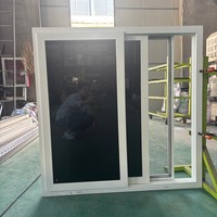 Fenêtre coulissante en PVC robuste avec rail à roulettes en acier inoxydable pour hôtel commercial, résistante aux intempéries, conforme à la norme AS2047