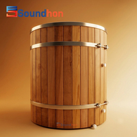 Baignoire de récupération extérieure Soundhon en cèdre rouge avec cuve de trempage à froid et revêtement en acier inoxydable 304 ou 316, bandes renforcées