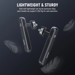 <span class=keywords><strong>NEEWER</strong></span> Lot de <span class=keywords><strong>2</strong></span> poignées latérales rotatives pour smartphone, équipement de tournage vidéo, poignées en alliage d'aluminium, fixation cage, vis 1/4'' - Product Image 2