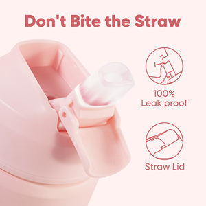 Bouteille d'eau isotherme pour enfants de 12 oz avec couvercle à paille, en acier inoxydable 304, anti-fuite, pour la maternelle et les voyages - Product Image 3