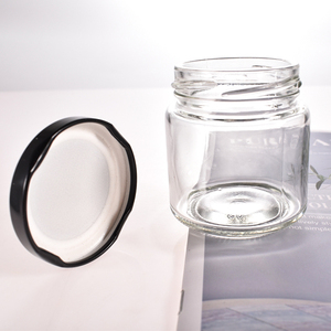 Toples penyimpanan serbaguna bulat 100ml dengan tutup hitam kedap udara untuk lilin, jam, madu grosir - Product Image 4